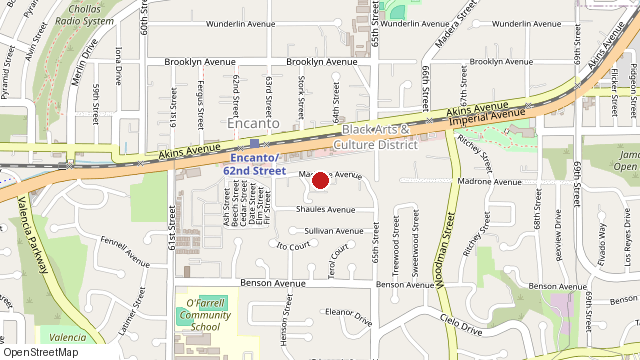 Map of 6367 Madrone Ave, San Diego, CA