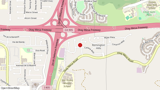 Map of 1564 Remington Hills Dr, San Diego, CA