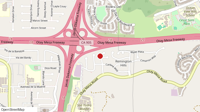 Map of 1514 Remington Hills Dr, San Diego, CA